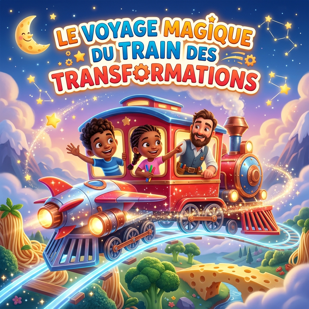 Le voyage magique du train des transformations — histoire pour enfant